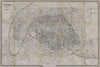 PARIS. Antique town plan. City map. Paris. BRADSHAW 1895 old chart