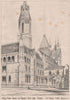 Proposed New Law Courts; G.E. Street A.R.A., Architect 1867 old antique print