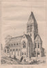 St. Stevens, Hampstead; S.S. Tevlon, Architect. London 1867 old antique print