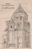 Poitiers - Church of St. Radegund. West tower. Vienne 1867 old antique print