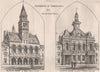 Retford, Notts, Town Hall designs. Codwin & Crisp, Pearson & Bellamy 1867