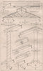 Wrought iron roof for station buildings, goods sheds, engine sheds 1867 print