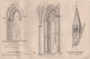 Hereford Cathedral; Peterborough Cathedral. Herefordshire 1868 old print