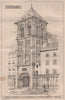 The tower of the church of St. Porchaire. Charente-Maritime 1868 old print