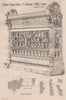 Walnut litany desk; St. Andrew's, Wells Street, Marylebone 1868 old print