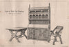 Suite of solid oak furniture; designed by J.H. Banks. Decorative 1868 print