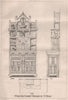 Plain oak cabinet; designed by C. Bevan. Decorative 1868 old antique print