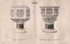 Fonts; Church James St. Hall; New Church Cleanwell Gloucester 1868 old print