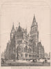 Design for the Manchester New Town Hall; Mr. Waterhouse, Architect 1868 print