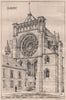 Laon; View of the east end of the Cathedral. Aisne 1868 old antique print