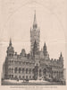 Manchester New Town Hall. Speakman & Charlesworth Architects 1868 old print