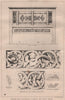 Carved oak credence, Flemish, 15th centy. work. Trees 1868 old antique print