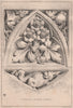 Carved Stone Panel. Decorative 1868 old antique vintage print picture