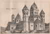 Laach Abbey. Rhineland-Palatinate 1868 old antique vintage print picture