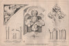 Perpendicular carved woodwork. Decorative 1868 old antique print picture