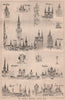 An artist's mediaeval sketch book. Decorative 1868 old antique print picture