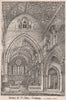 Interior at St. John's Torquay; G.E. Street, Architect. Devon 1868 old print