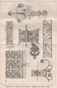 Details of carved oak cabinet, German 16th Centy. Work. Trees 1868 old print