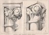 Capitals, New Shoreham Church, Sussex 1869 old antique vintage print picture