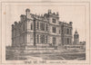 Bylaugh Hall, Norfolk; Banks & Barry, Architects 1869 old antique print