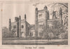 Barsham Hall, Norfolk 1869 old antique vintage print picture
