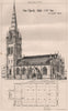 New Church, Ryde. N.W. View; G.G. Scott, Architect. Isle of Wight 1869 print