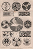 Japanese ornament  1869 old antique vintage print picture
