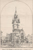 St. Peter's church, Clerkenwell. Smithfield Martyrs Memorial 1869 old print