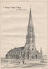 St. Mary's Church, Ealing; S.S. Teulon, Architect. London 1869 old print