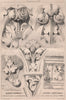 Early Gothic stone carvings; drawn & lithographed by Owen W. Davis 1869 print