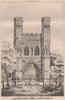 St. Augustine's Gate, Canterbury. Kent 1869 old antique vintage print picture