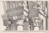 Capitals, from Chancel Arch. Broadwater Church, Sussex 1869 old antique print