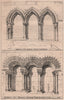 Sedilia in St. Mary's Church, Leicester. Leicestershire 1869 old antique print