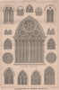 Illustrations of window Tracery, No. I. Buildings 1869 old antique print