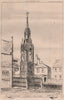 Waltham Cross, Waltham, Herts. Hertfordshire 1869 old antique print picture