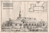 St. Pauls Schools, Stratford Essex; Henry Ough, Architect. London 1870 print