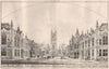 Plymouth Guildhall, Public Offices & Courts of Law 1870 old antique print