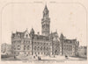 Proposed New Town Hall, Bradford; Lockwood & Mawson Architects. Yorkshire 1870