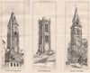 Towers of St. Germain & St Leu, Amiens. Near the Panthéon; Paris 1870 print