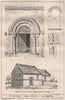 St. Mary's Chapel, Barnwell, Cambridge. Cambridgeshire 1870 old antique print