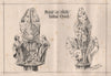 Finials on stalls, Ludlow Church. Shropshire 1870 old antique print picture