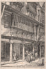 The Butterwalk, Dartmouth. Devon 1870 old antique vintage print picture