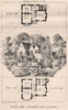 Keepers Lodge at Kirtlington Park, Oxfordshire 1870 old antique print picture