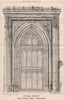 Doorway interior of Saint Albans Abbey, Hertfordshire 1870 old antique print