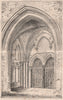 West Porch, St. Albans Abbey, Hertfordshire 1870 old antique print picture