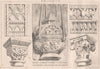 Early Gothic stone carvings. Decorative 1870 old antique vintage print picture