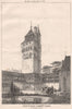New Tower, Cardiff Castle; W. Burges, Architect. Wales 1870 old antique print