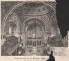 Interior, new west London synagogue; Davis & Emanuel Architects 1871 old print