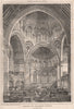 Design for galleried church, interior view. Architecture 1871 old print