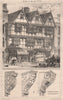 Half timbered houses, High Street, Rochester; Owen W. Davis. Kent 1871 print